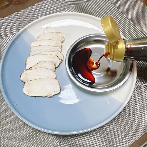 YJFY 10 Stück Edelstahl Teller Meeresfrüchte Teller Soßenschüsseln Camping Metall Haltbarkeit Zum Portionieren von Schnecken, Austern, Sojasauce usw. (10cm)