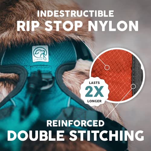 Embark Adventure Dog Harness, No Pull Dog Harness With 2 Leash Clips, Dog Harness For Medium Dogs No Pull. Front & Back With Control Handle, Adjustable Orange Dog Vest, Soft & Padded For Comfort #TOP2