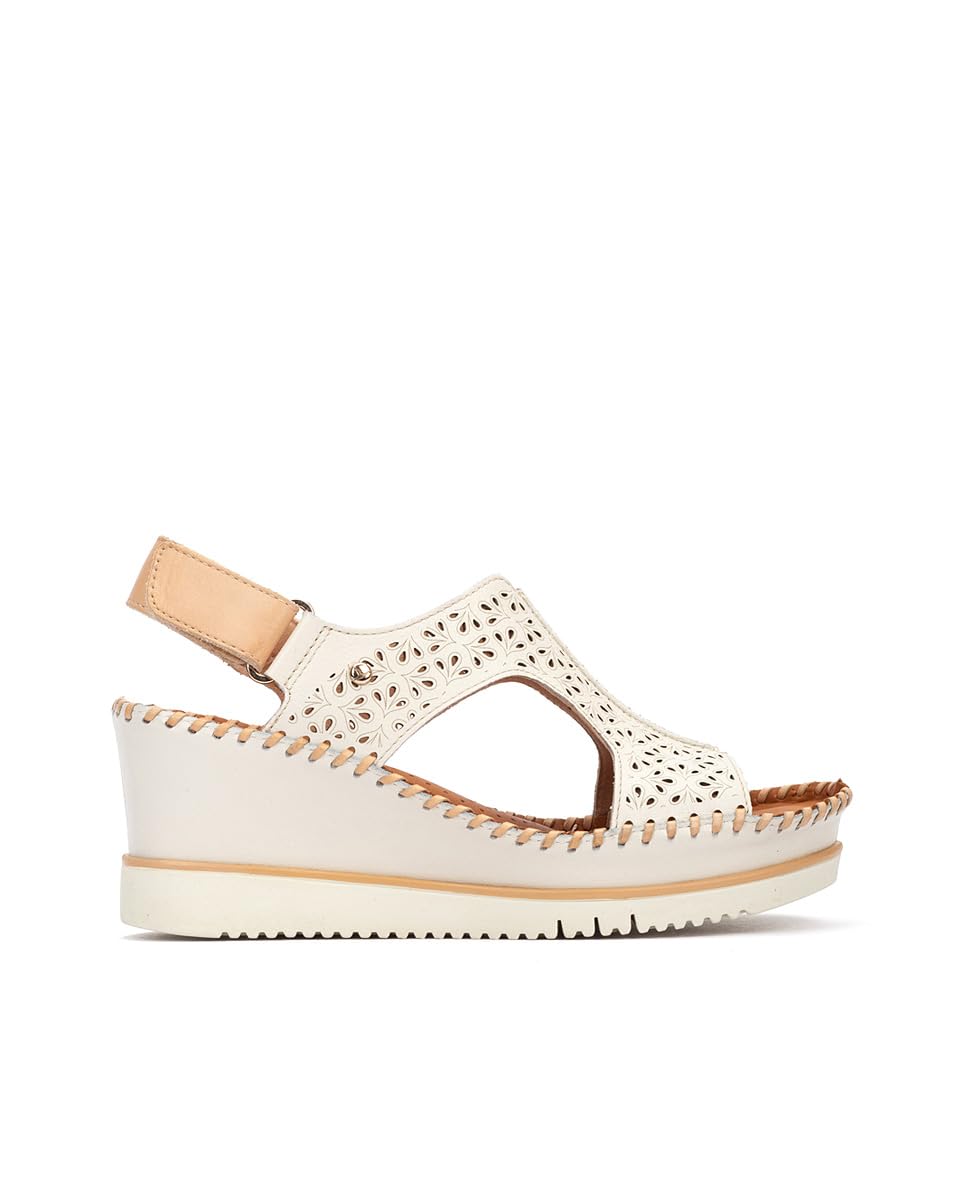 Pikolinos Aguadulce Sandalias Cuña Mujer | en Cuero | Suela Extraligera | Talla EU 35-​42 en Color Blanco