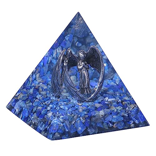 KYEYGWO Lapislazuli Kristall Pyramide Stein mit Geschnitzte Kupfer...