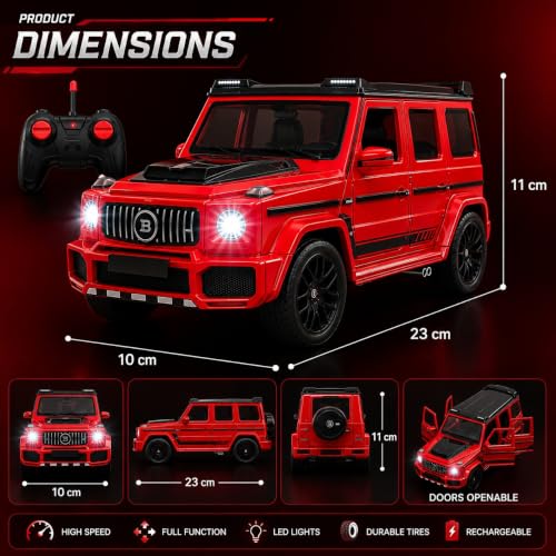 Image of High Speed G-Wagon RC Remote Control Racing Car for Kids | Rechargeable Sports Drift Car Toy for Boys & Girls | Indoor Outdoor Racing Vehicle (red)