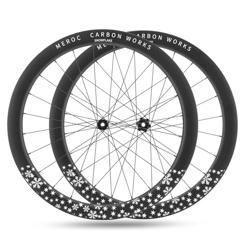 700Cカーボンファイバーロードバイクディスクブレーキホイールセット 50mm 深さ フロント リア センターロック スルーアクスルハブ 24H ハブ 8/9/10/11/12 スピード用