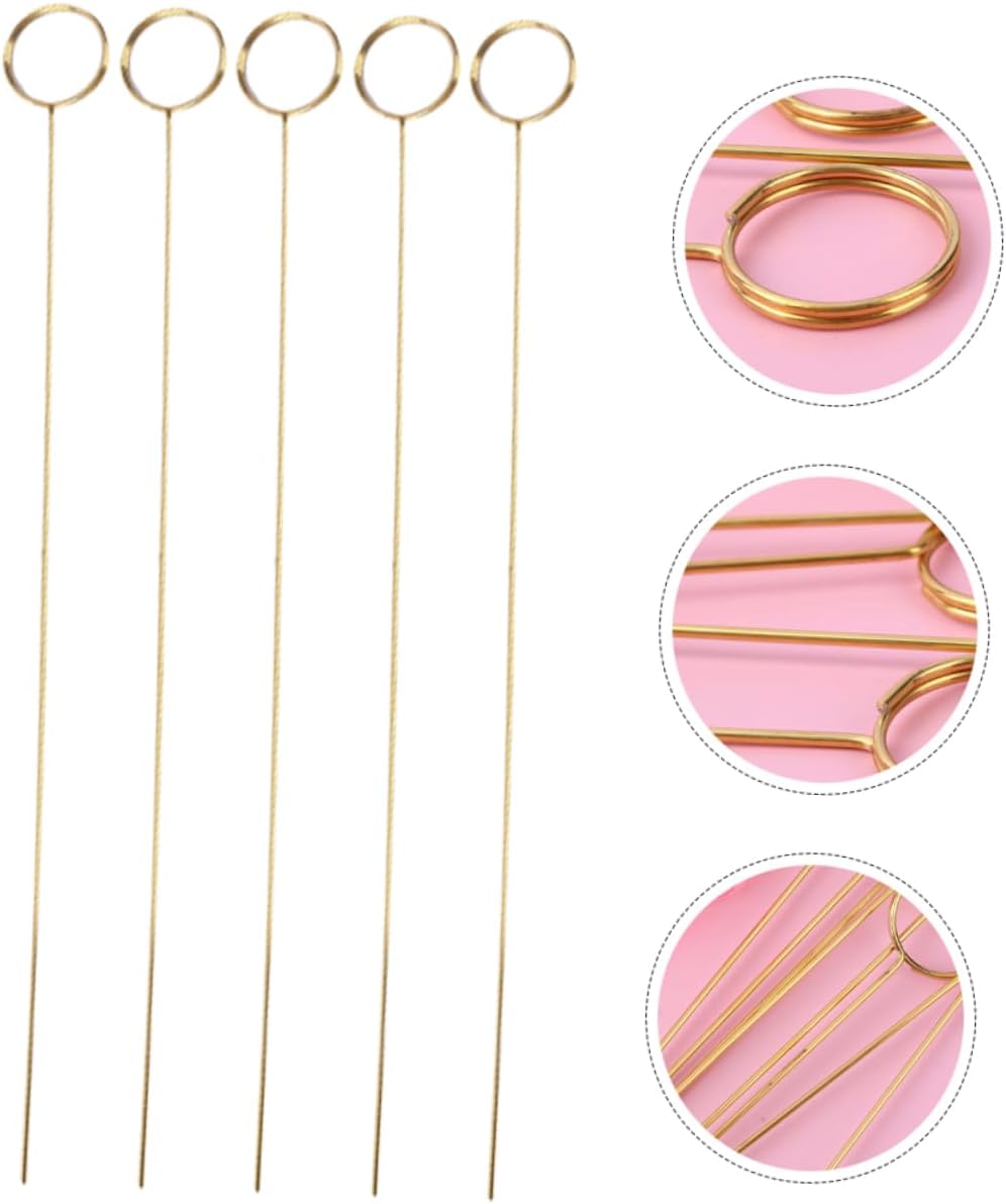 40pcs Round Floral Card Picks Gold Iron Photo Holders for Weddings Birthdays and Events Place Card Holders for Bouquets and Centerpieces