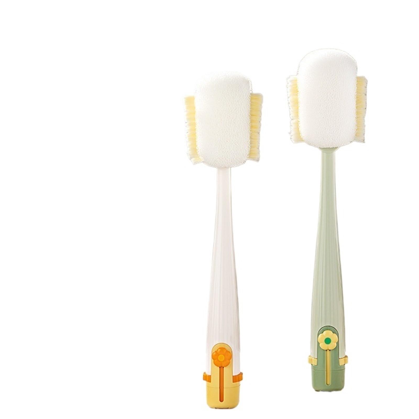 bottle brush Cup Brush Five-in-one, A Water Cleaning, Long-handled Multi-functional, Bottle(2PC Green white)