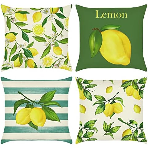 Bonhause Funda de Cojín Limón Verano Cover