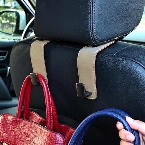 Amooca Car Seat Back Hook Universal Auto Storage Hanger Suede with Metal Car Seat Organizer for...