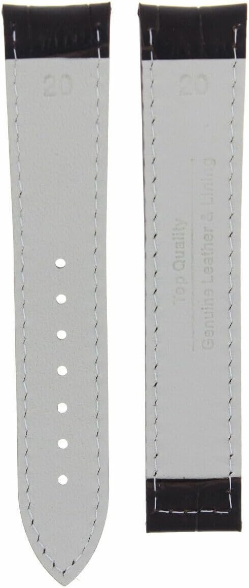Ewatchparts 20mm Leather Watch Band Strap Compatible With Omega Speedmaster Moon, Seamaster Planet Dark Brown