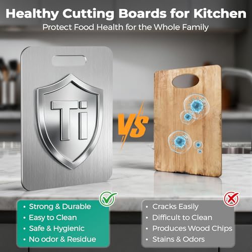 Image of Titanium Cutting Board - Dishwasher Safe Meat Fruit Metal Board (3PC S+L+XL)