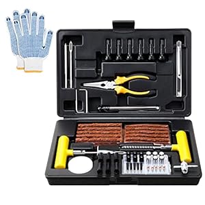 Homsun Tire Repair Kit, 100pcs Heavy Duty Puncture Repair Kit to Fix Punctures and Plug Flats, Universal Tire Repair Tools for Cars, Bicycles, Motorcycles, Tractors, Trucks