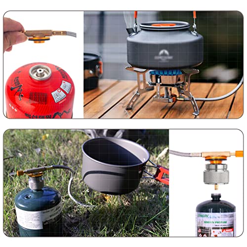 Striludo Backpacking Stove,Portable Camping Stove, Windproof Camp Stove, Foldable Burner,Lightweight,3500W, For Outdoor, Hiking, Picnic, Mountaineering,Bbq (With Propane Adapter And Piezo Ignitor) #TOP3