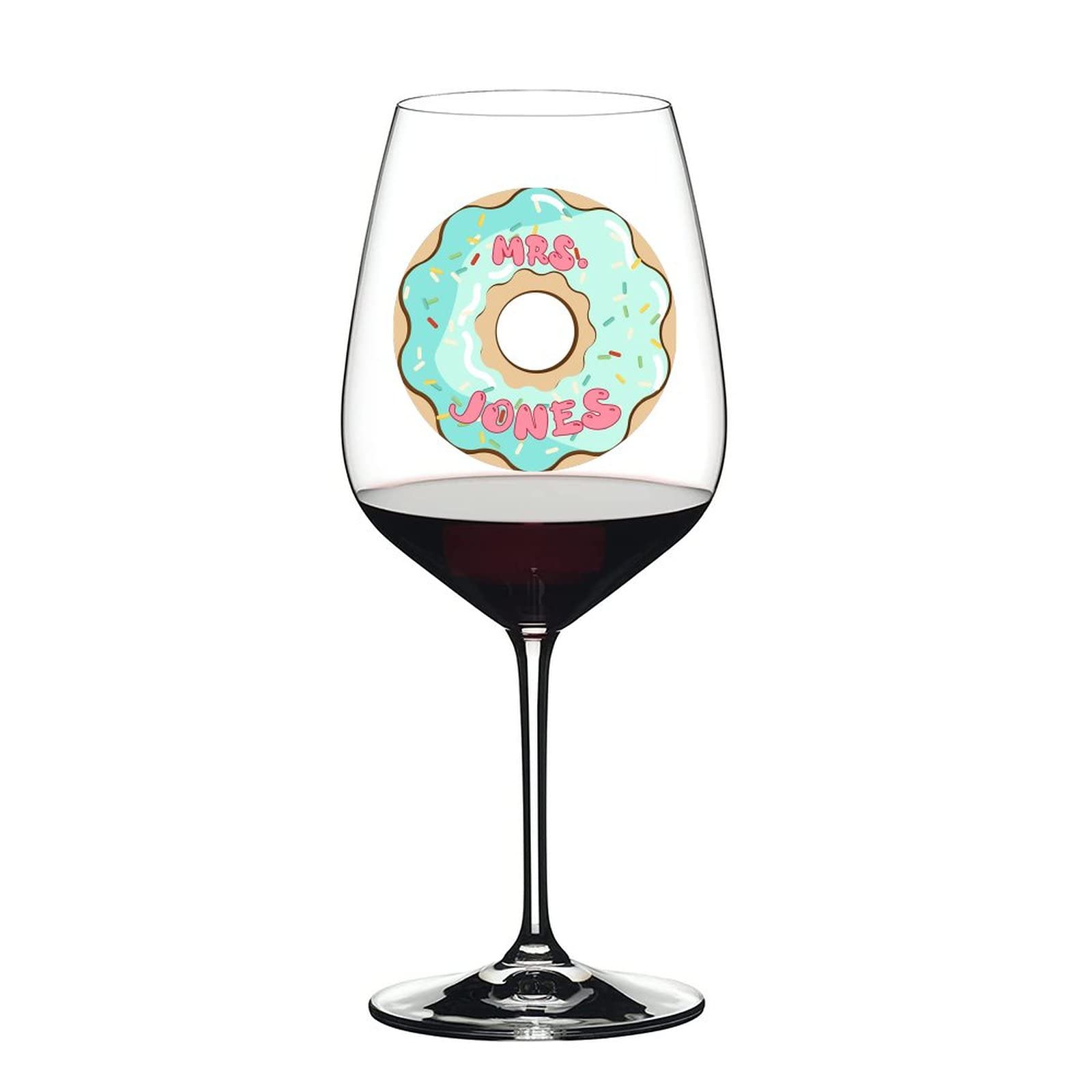 Juego de 2 copas de vino tinto con nombre personalizado, donas de Navidad, divertidas copas de vino para mujer, regalos únicos personalizados, regalo de fiesta, hogar, bar, regalo de