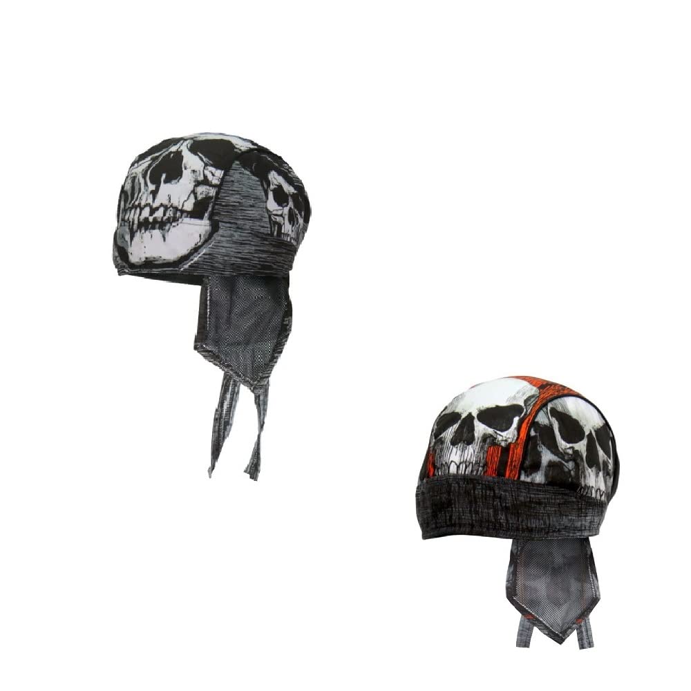 Lot or Set of 2 American Gothic Orange Black Grey Stove Pipe Top Hat Retro America Design Headwrap