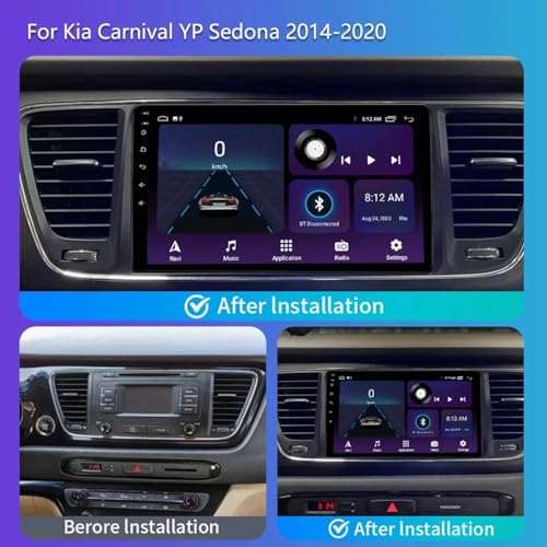 Pantalla Carplay para Kia Carnival YP 2014-2020 multimedia con Android Auto inalámbrico y Bluetooth 2