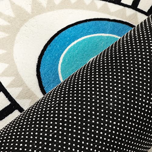 Haocoo Evil Eye Runner Rug 2’X 5’ Non-Slip Washable Kitchen Area Rug Boho Chic Distressed Tribal Decorative Soft Velvet Creative Tribal Floor Carpet Bath Rug For Bedroom Living Room Entryway Hallway #TOP3