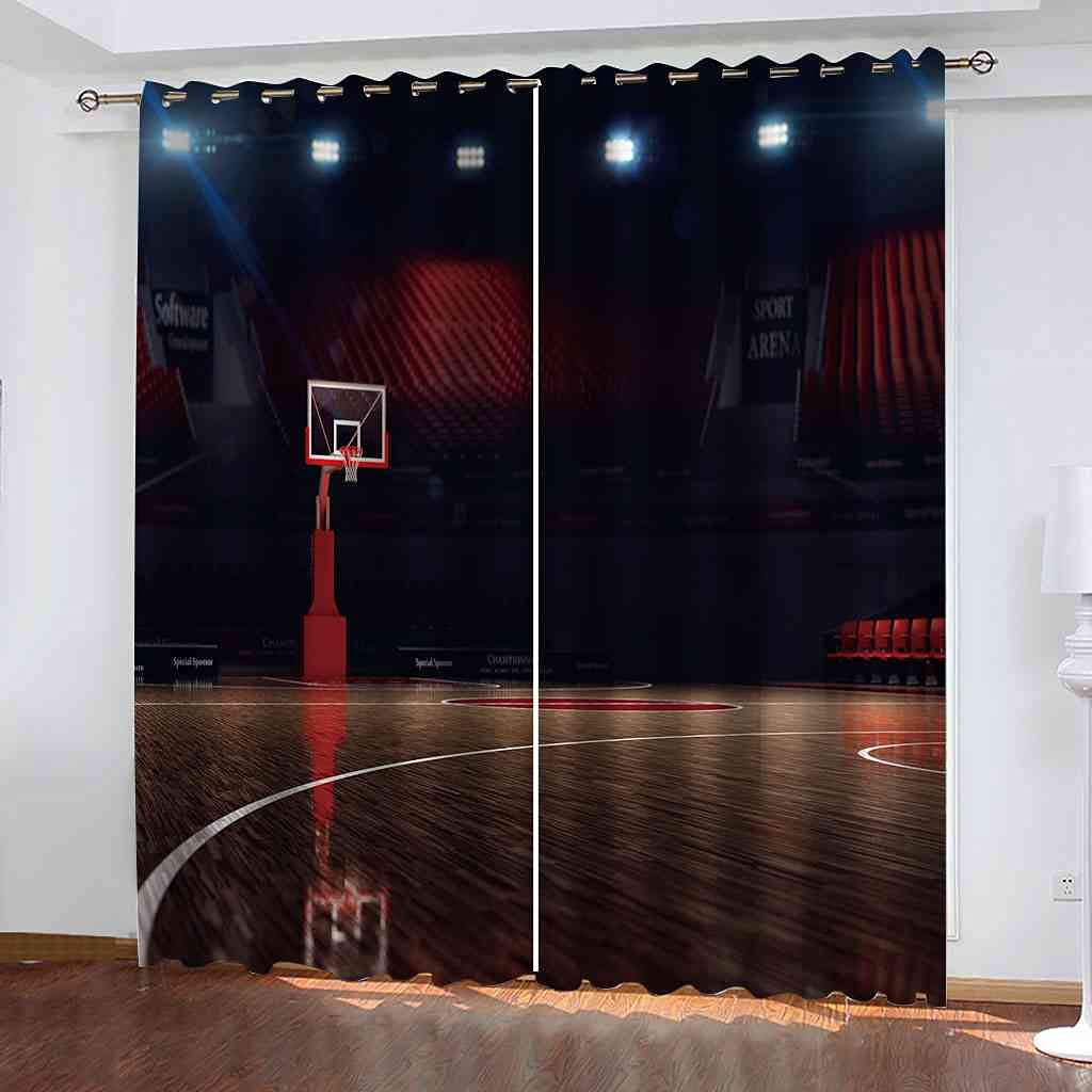 Rideau de fenêtre moderne basket 3D pour relooker une chambre d'ado créative