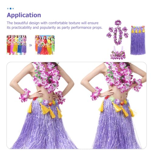 Set de Guirnalda y Falda Hawaiana Púrpura para Fiestas y Regalo 4