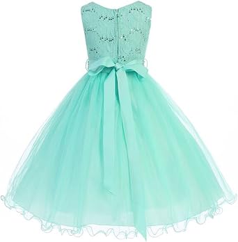 iGirlDress Little Girls' Sequin Lace with Tulle Flower Girl Dress 2-20