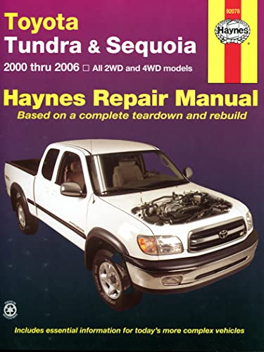 Compare Textbook Prices for Toyota Tundra 2WD,4WD 00-06, Sequoia 01-07 Haynes Repair Manual Paperback 1 Edition ISBN 9781563928482 by Haynes