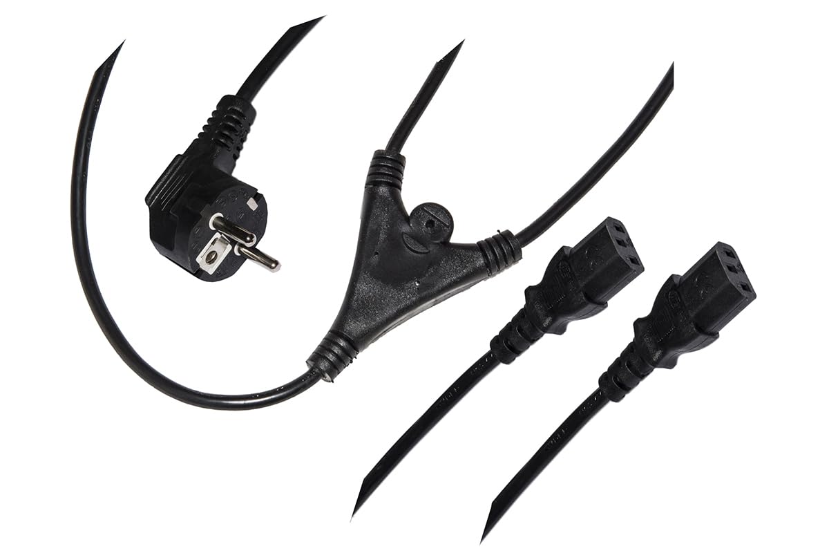 LINK LKSKX210 - cavo alimentazione da spina tedesca schuko a doppia presa femmina iec c13 mt.1,7 confezione da 10 pezzi