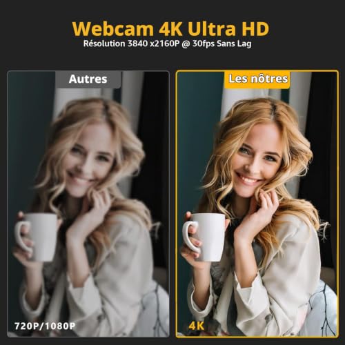 Webcam GKEAPZA avec microphone Caméra Full HD 1080P Pro pour PC, Mac, ordinateur portable, ordinateur de bureau Webcam USB avec couverture de confidentialité – vue 3