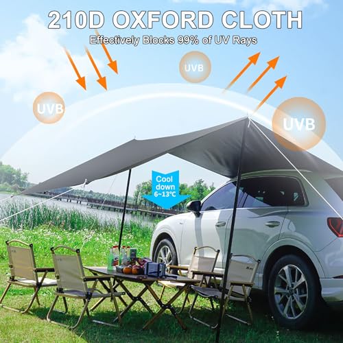 Bâche de camping imperméable multifonctionnelle 300x200 noir - 5