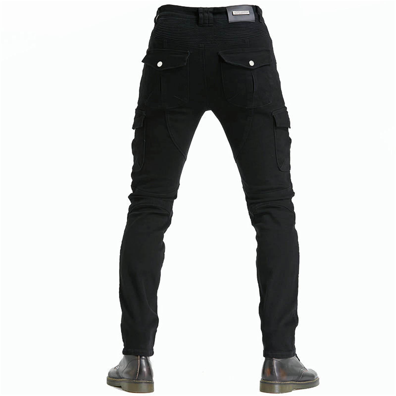 Pantaloni da Moto da Uomo,Moto Biker Jeans Pantaloni Protezione Armature Motorcycle Pants da Ciclismo,Impermeabili Cargo Pantaloni da Corsa (Nero,L)