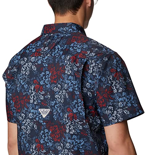 Columbia Men's Standard Super Slack Tide Camp Shirt, Collegiate Navy Deep Sea Dash, Small3