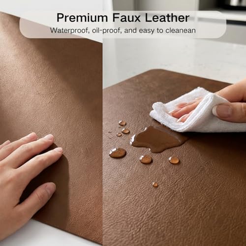 Premium Faux Leather Placemats Set of 6 – Waterproof, Heat-Resistant, Reversible & Non-Slip Table Mats for Kitchen, Dining, Indoor/Outdoor Use by VHUKRIOP - Used condition - Image 5