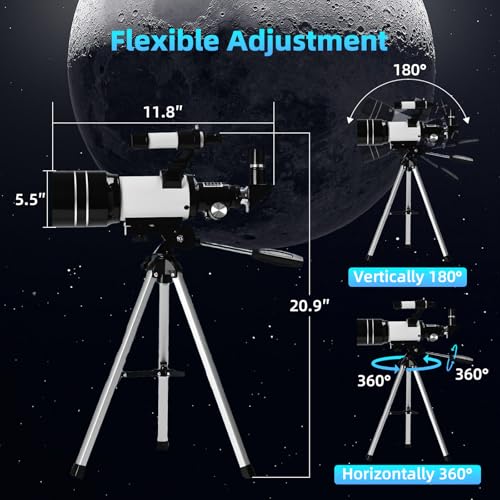 Telescopio portátil 70mm con trípode ajustable y adaptador para teléfono miniatura 4