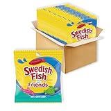 SWEDISH FISH and Friends Soft & Chewy Candy, Bulk Candy, 12-3.59 oz Bags