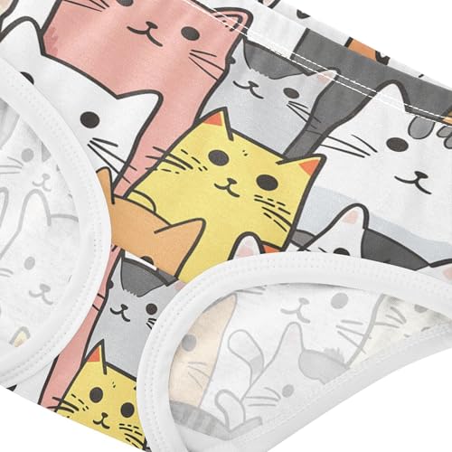 Cotton Toddlers Underwear Floral Cute Cartoon Cat Funny Cute Panties Girl Fun Print Briefs Undies Kids 2t4