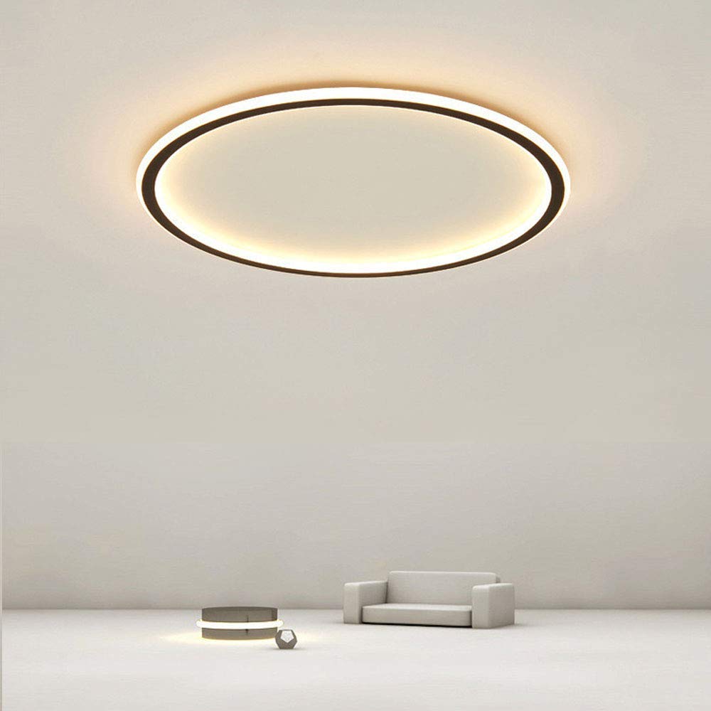LED Ceiling Light Modern Living Room Light Creative Round Vogue Chandelier Black Acrylic Design Lamp Can Be Used Kitchen Living Room Bedroom Hallway,Warmlight,40cm
