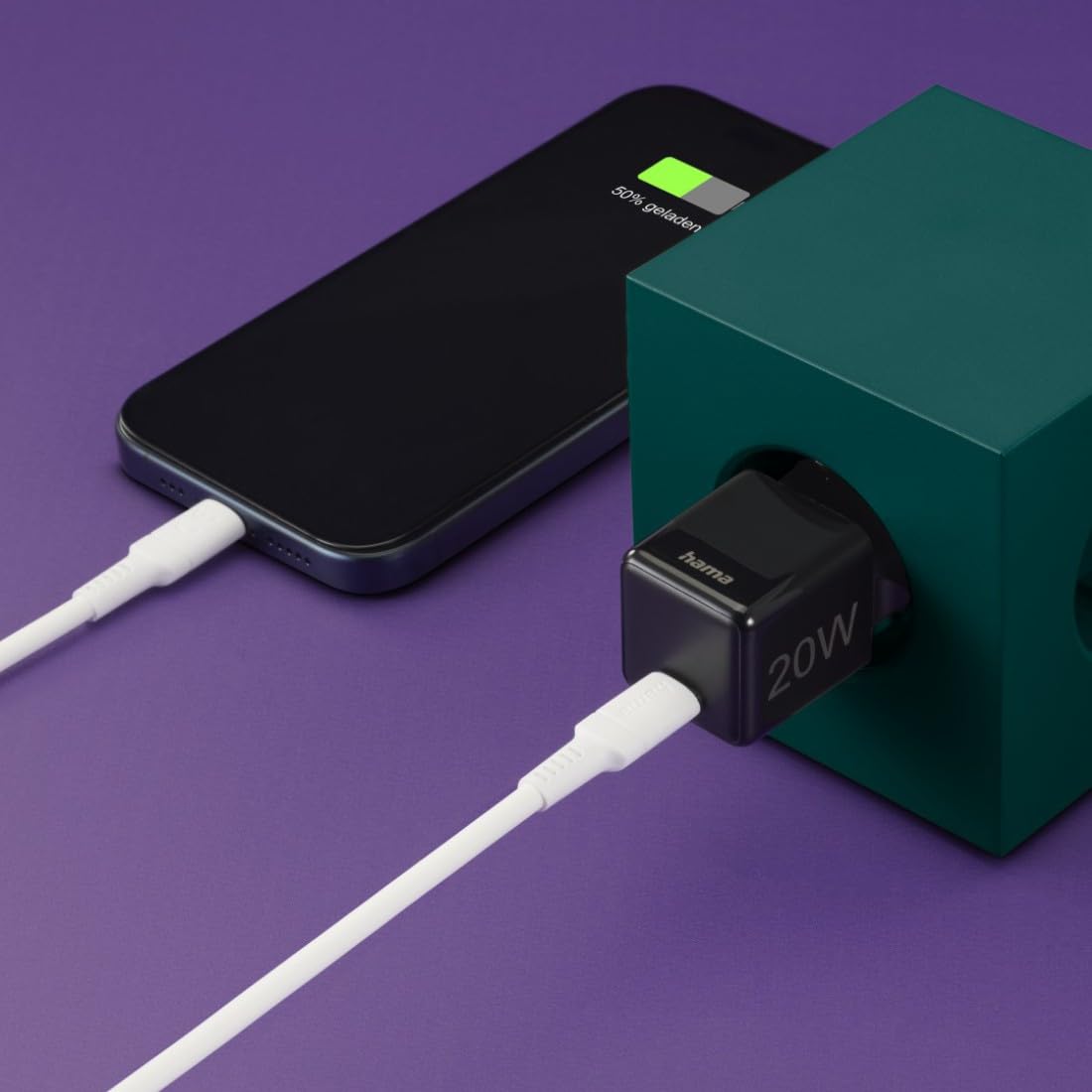 Hama ładowarka sieciowa 20W super mini 1x USB C (uniwersalna, szybka, do smartfona, smartwatcha, tabletu, słuchawek, Quick Charge, Power Delivery, mała) czarna