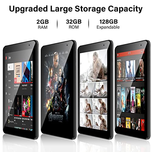 North Bison 7 Inch Tablet, Android 11 Tablet, 2Gb Ram 32Gb Rom, Quad-Core Processor, Dual Camera, Wifi, Bluetooth, 128Gb Expand, Gms Certified #TOP3