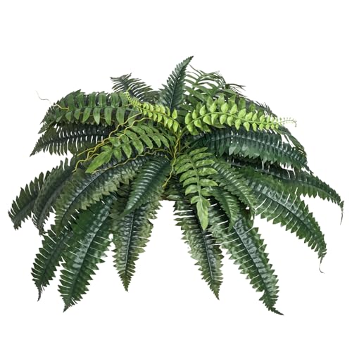 VEVOR Künstliche Boston-Farne, 2 STK., Durchmesser 90–100 cm, Farne aus Kunststoff, Wanddekoration mit 35 Zweigen, Kunstfarn für Zuhause & Büro (Blumentopf Nicht im Lieferumfang enthalten)