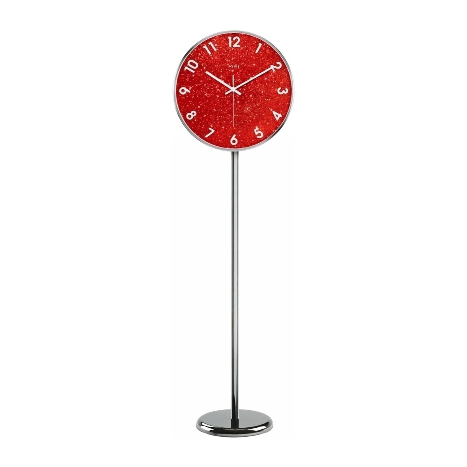 WANGHAI-666 Grandfather Clocks Metal Floor Standing Clock Silent Activated Movement Glitter Nordic(Red)