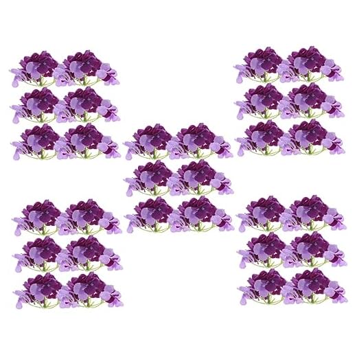 Abaodam 30 Piezas Hortensias Artificiales Flores Artificiales De Hortensias Moradas Flores Falsas Sin Tallo Hortensia Morada Falsa Suministros para Manualidades Toque Púrpura Tela De Seda