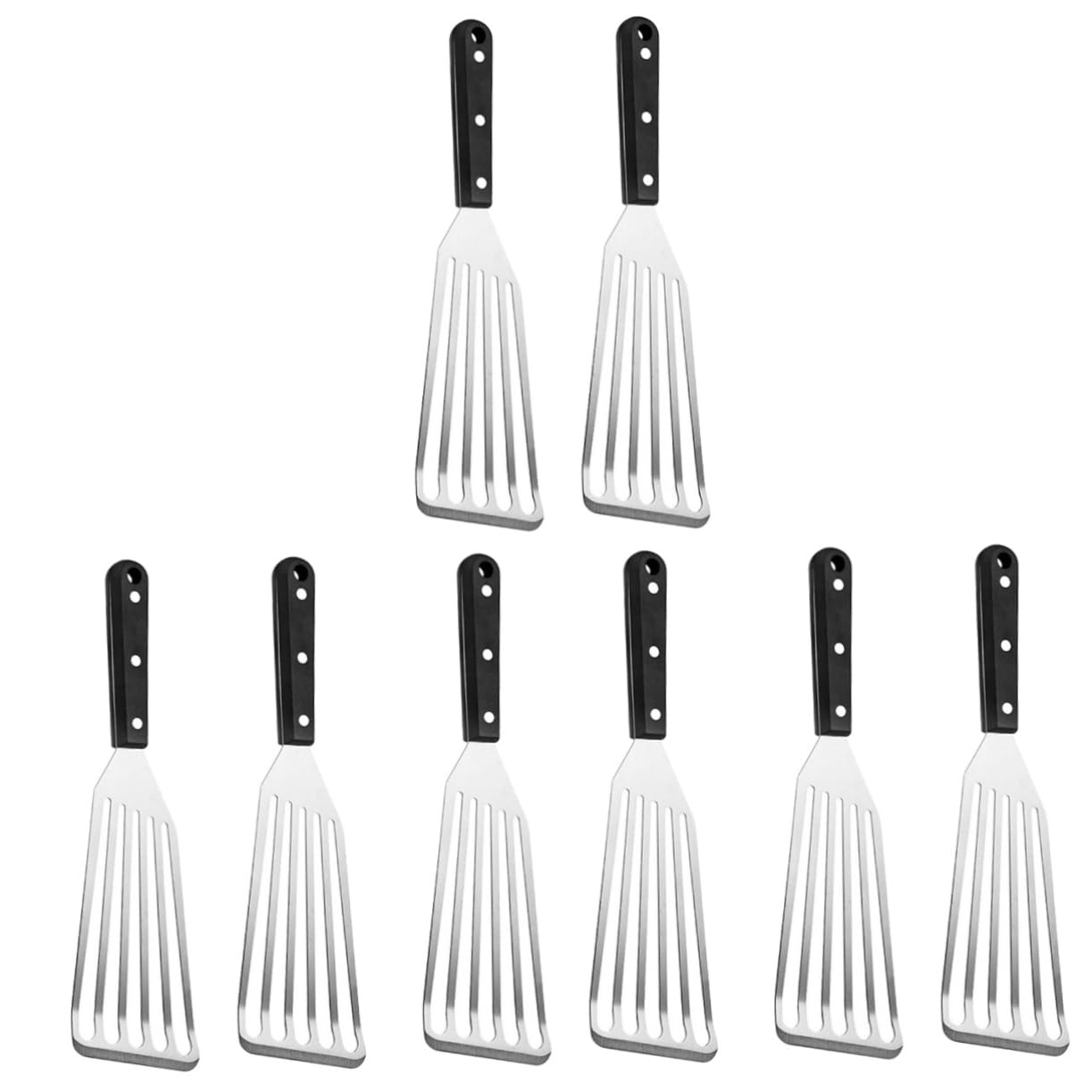 Toyvian 8piezas Espátula Inoxidable Para Cocina De Espátula Ranurada Para Freír Voltear y Cocinar Carne Herramienta Multifuncional Para y