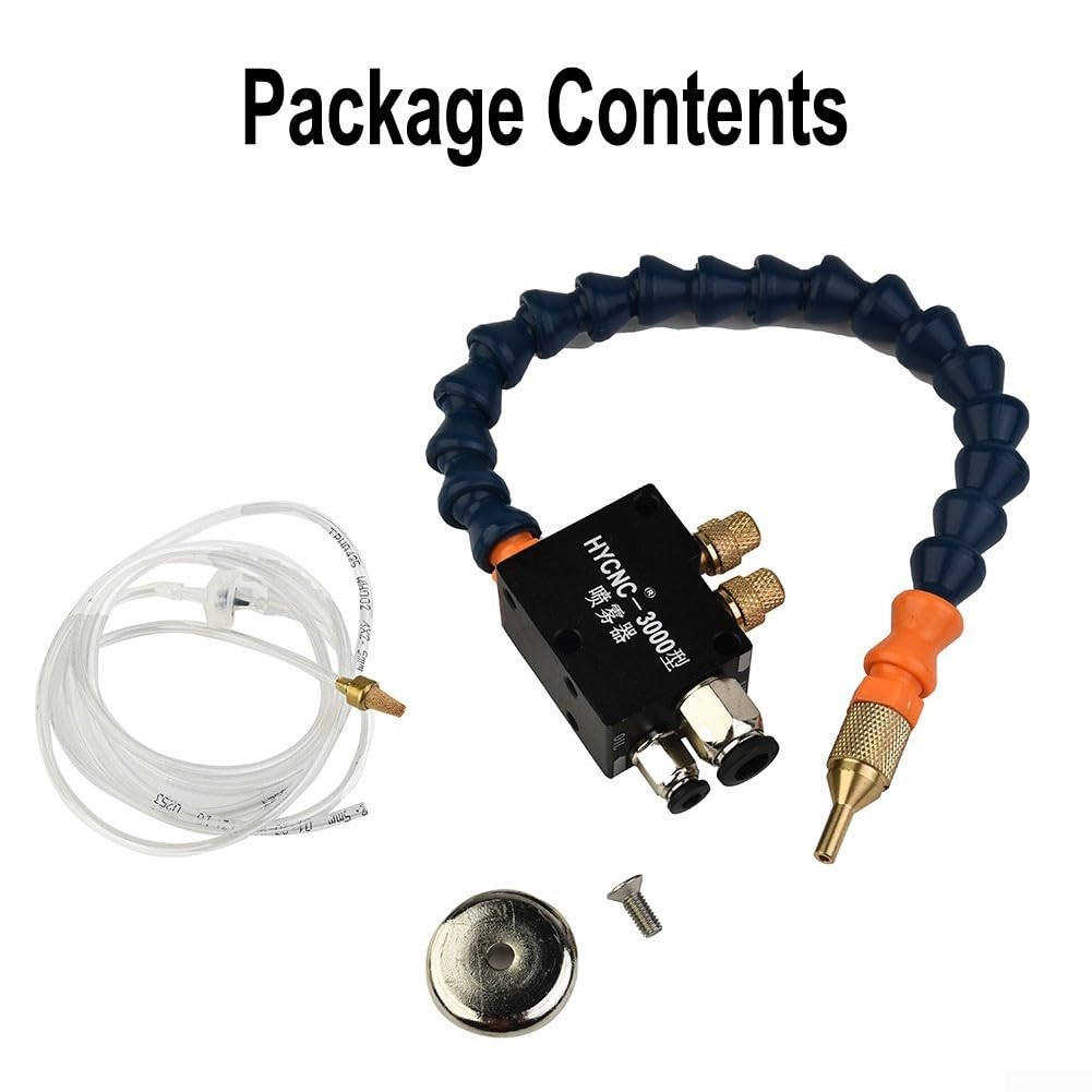 Eawfgtuw Tuyau de pulvérisation de lubrification pour liquide de refroidissement avec tube PU de 0,5 m et base magnétique pour machine de routeur CNC, tour, fraiseuse et machine de forage