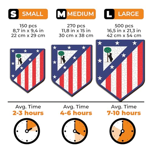 Iconic Puzzles, Atletico Madrid, Logo, Officially Licensed Wooden Puzzle, 100% Sustainable - Image 4