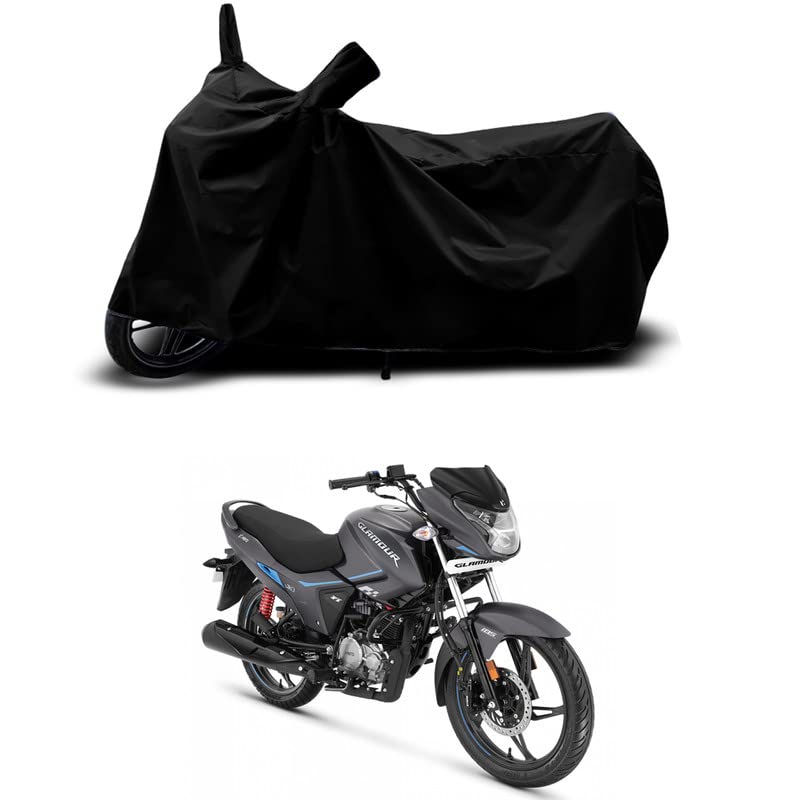 Image of 100% Scratchproof /UV-Rays /Heat Protection /Birds Dropping /Water Resistant /Dust Proof /Waterproof /Full Bike Scooty Two Wheeler Body Cover Compatible for Glamour Xtec BS6 All Varients[Black]
