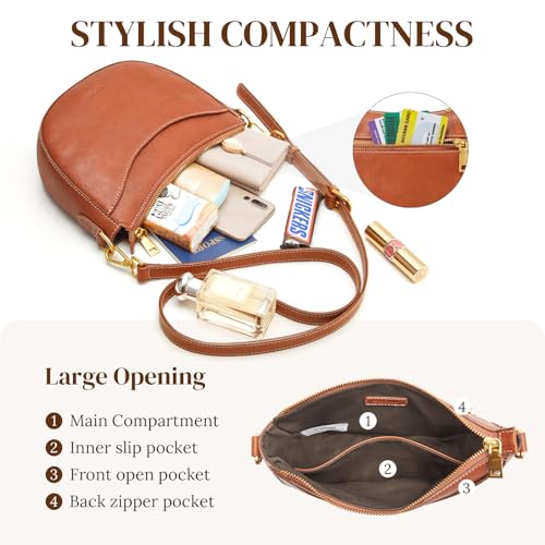 S-ZONE Small Leather Crossbody Bags for Women Cute Purses with RFID Anti-theft Pocket Trendy Shoulder Bag Handbags Satchel4