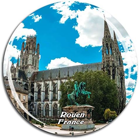 France Cathedral Notre-Dame of Rouen Fridge Magnet 3D Crystal Glass Tourist City Travel Souvenir Collection Gift Strong Refrigerator Sticker image 4