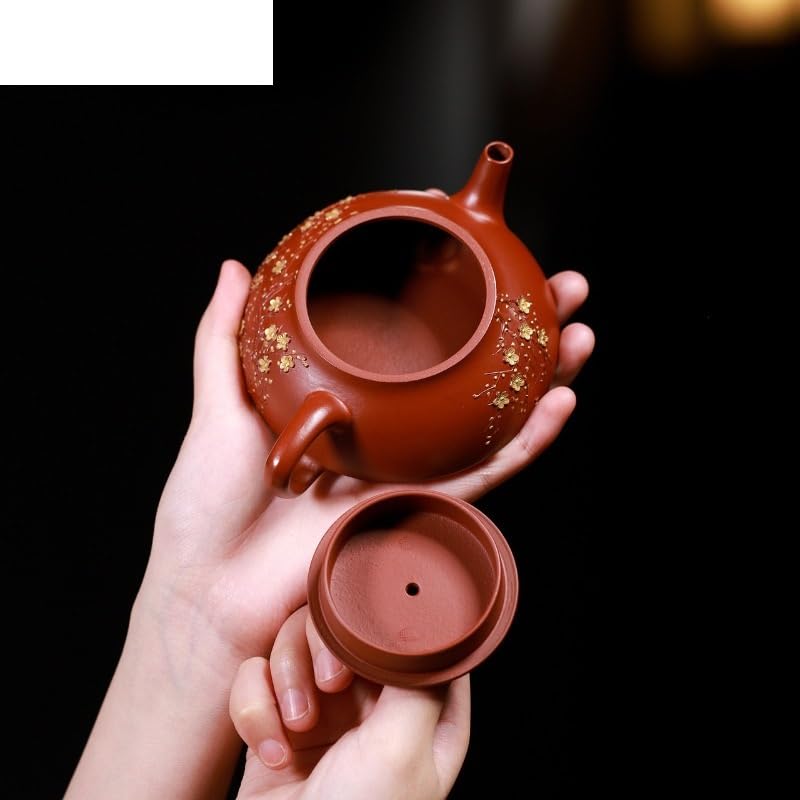 Théière en Argile Violette 200 ML, fabriquée à la Main, avec Filtre, en Terre Crue et avec infuseur à thé Chinois Zisha.