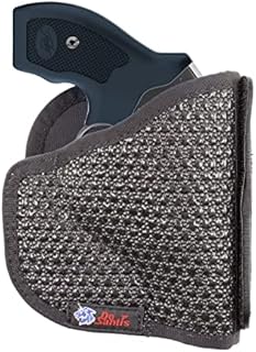 DeSantis Superfly Gun Holster, Sticky Rubberized Fabric, Fits Ruger LCRx, SP101 2”, Colt Detective Special 2”, Cobra 2” Reversible and Removable Outer Flap, Unisex Pocket Holster, Ambidextrous, Black