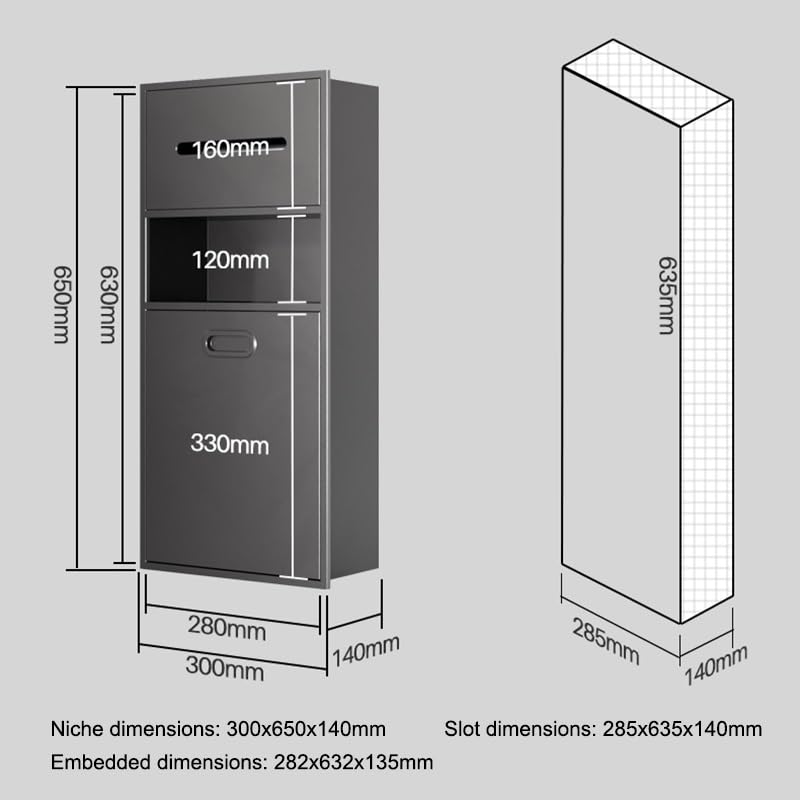 Prysznic ze stali nierdzewnej z wbudowanym koszem na śmieci, do łazienki, do przechowywania szamponu, mydła i artykułów toaletowych, idealny do domu, hotelu i kuchni