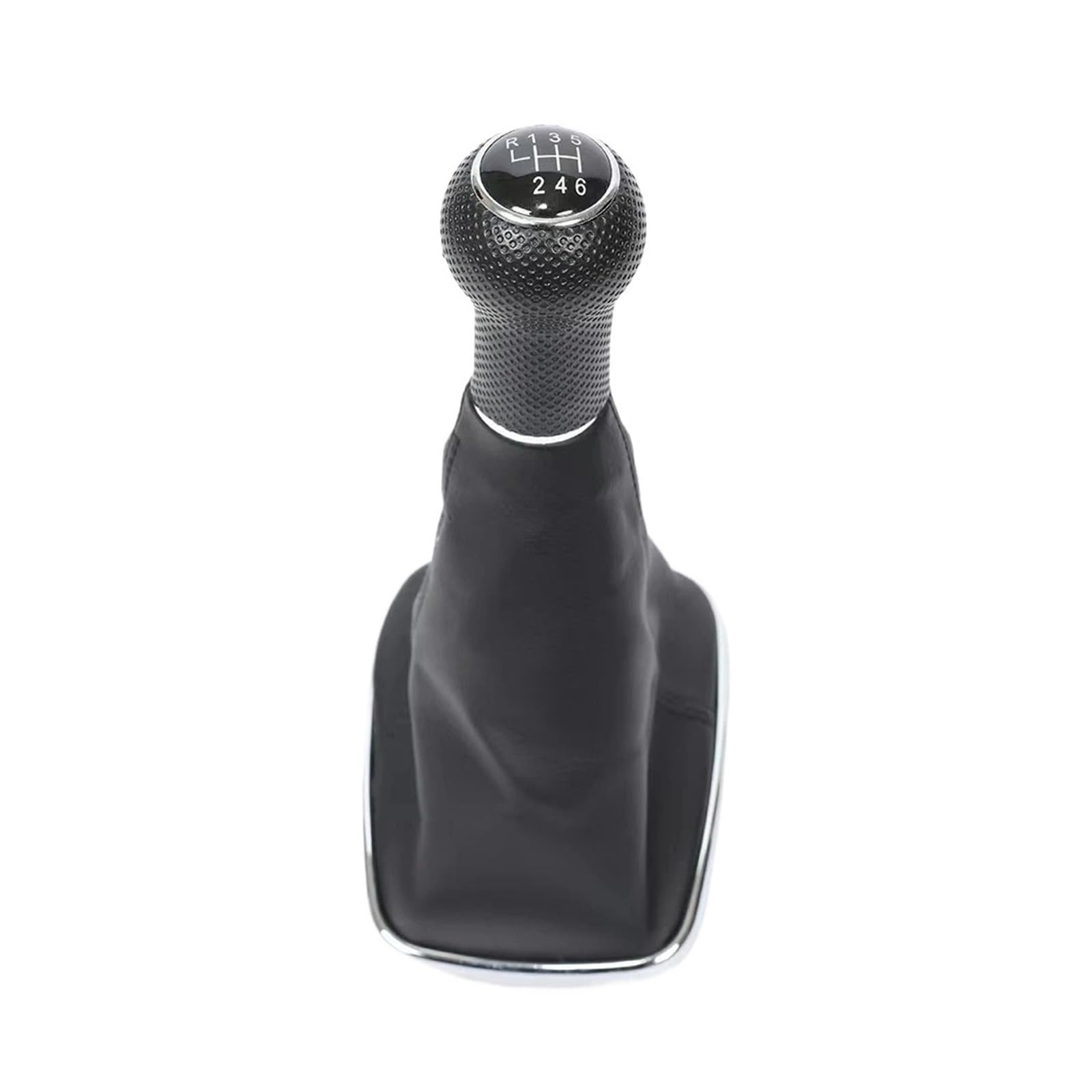 Sauanmnktp Chrome 6 Speed 23Mm Gearshift Knob For Vw For Golf 4 Mk4 1998-2006 5 6 Speed Gear Shift Knob Lever Gaiter Boot(Chrome 6 Speed 23Mm)