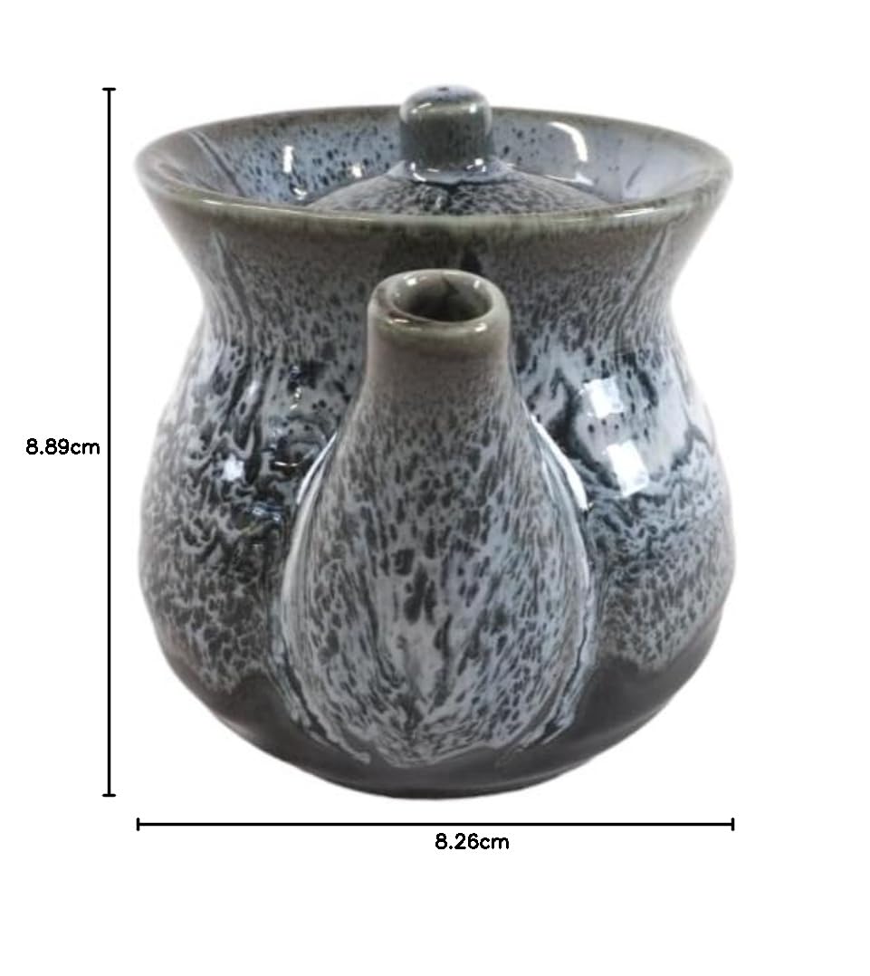Urban Tokyo Dispensador de botellas de salsa de soja de porcelana tradicional japonesa con tapa, 266.2 ml, aceite de tierra, vinagre Ponzu, dispensador de salsa de soja Shoyu, botella de repuesto