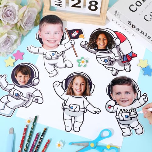 Image of gisgfim 80Pcs Outer Space Cutouts Back to School Decorations Bulletin Board Astronaut Paper Cut-Outs Classroom Decor for Boy DIY Craft Photo Wall Solar System Kindergarten Preschool Party Favor Supply