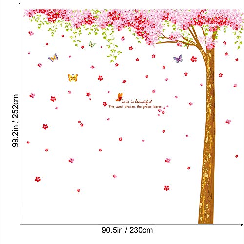 Vinilo decorativo gigante removible árbol de cerezo rosa miniatura 7